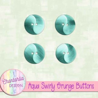 Free aqua swirly grunge buttons
