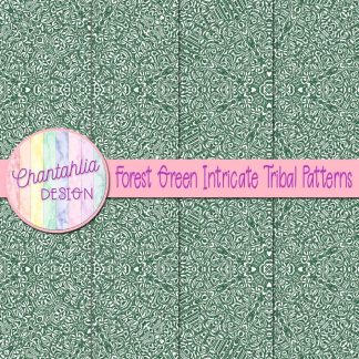 Free forest green intricate tribal patterns