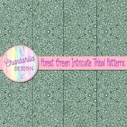 Free forest green intricate tribal patterns