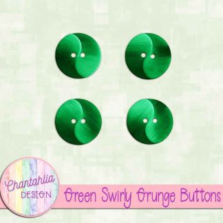 Free green swirly grunge buttons