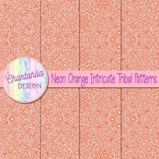 Free neon orange intricate tribal patterns