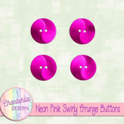 Free neon pink swirly grunge buttons