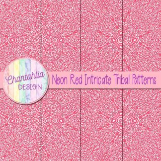 Free neon red intricate tribal patterns