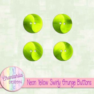 Free neon yellow swirly grunge buttons