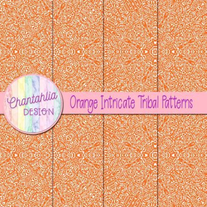 Free orange intricate tribal patterns