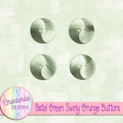 Free pastel green swirly grunge buttons