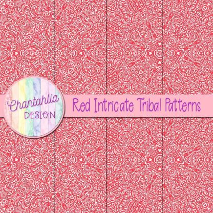 Free red intricate tribal patterns