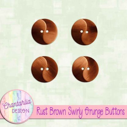 Free rust brown swirly grunge buttons