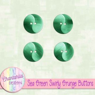 Free sea green swirly grunge buttons