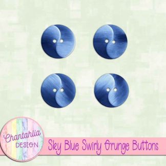 Free sky blue swirly grunge buttons
