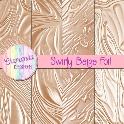 Free swirly beige foil digital papers