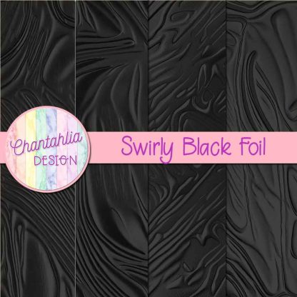 Free swirly black foil digital papers