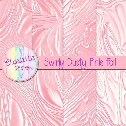 Free swirly dusty pink foil digital papers