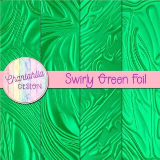Free swirly green foil digital papers
