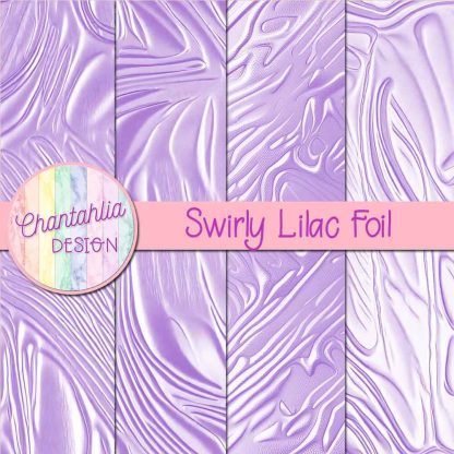 Free swirly lilac foil digital papers