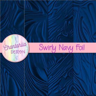 Free swirly navy foil digital papers