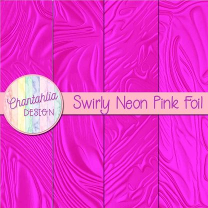 Free swirly neon pink foil digital papers