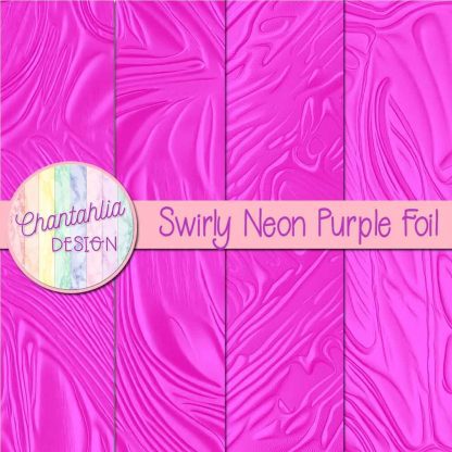 Free swirly neon purple foil digital papers