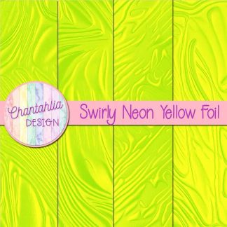 Free swirly neon yellow foil digital papers