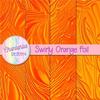 Free swirly orange foil digital papers