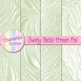 Free swirly pastel green foil digital papers