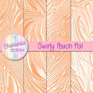 Free swirly peach foil digital papers