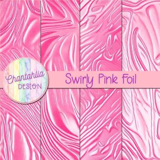 Free swirly pink foil digital papers