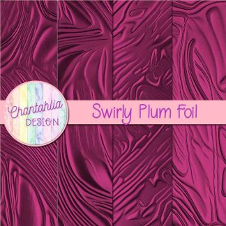 Free swirly plum foil digital papers