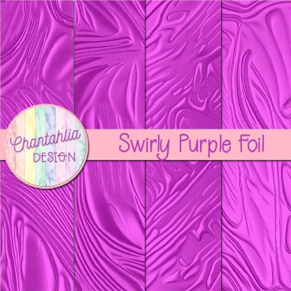 Free swirly purple foil digital papers