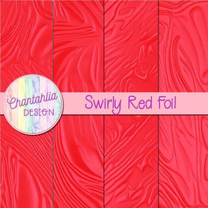 Free swirly red foil digital papers