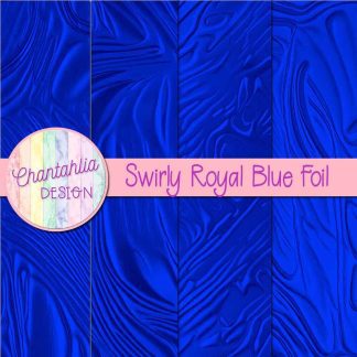 Free swirly royal blue foil digital papers