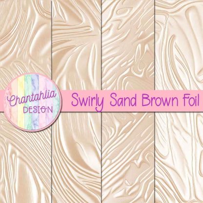 Free swirly sand brown foil digital papers