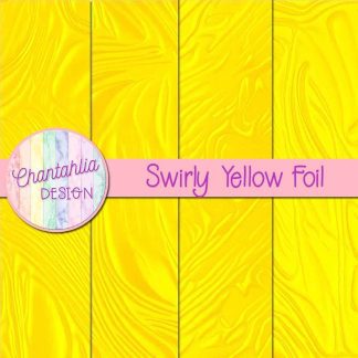 Free swirly yellow foil digital papers