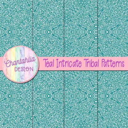 Free teal intricate tribal patterns