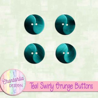 Free teal swirly grunge buttons
