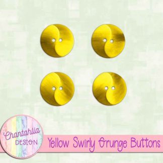 Free yellow swirly grunge buttons