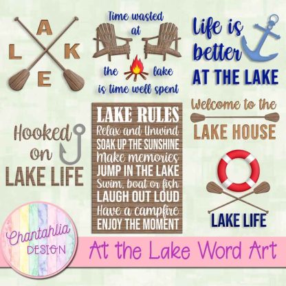 Free word art in an At the Lake theme