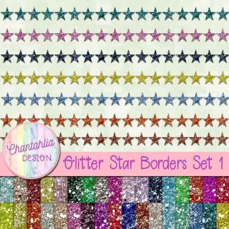Free glitter star borders