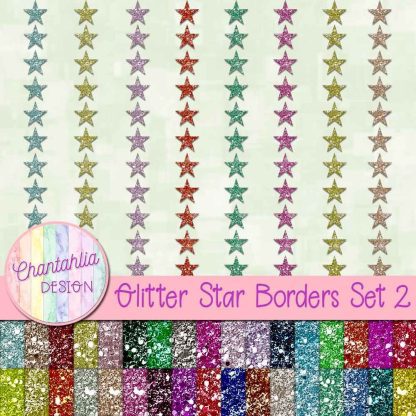 Free glitter star borders