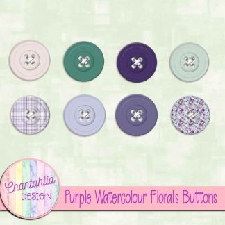 Free buttons in a Purple Watercolour Florals theme