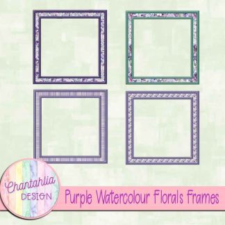 Free frames in a Purple Watercolour Florals theme