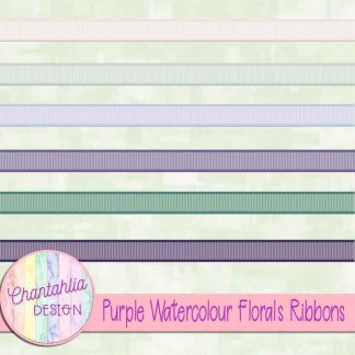 Free ribbons in a Purple Watercolour Florals theme