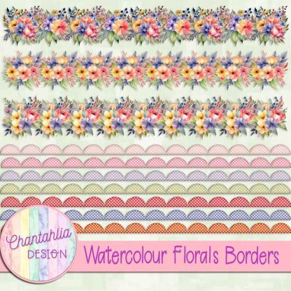 Free borders in a Watercolour Florals theme