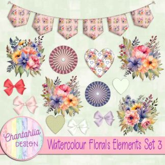 Free design elements in a Watercolour Florals theme