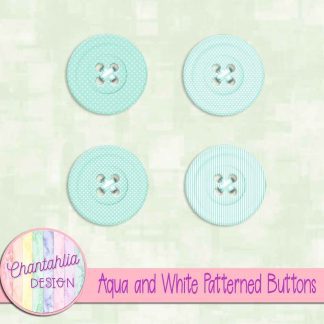Free aqua and white patterned buttons