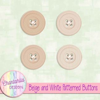 Free beige and white patterned buttons