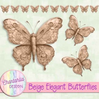 Free beige elegant butterflies
