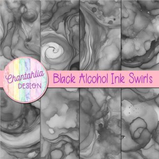 Free black alcohol ink swirls digital papers