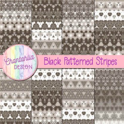 Free black decorative patterned stripes digital papers