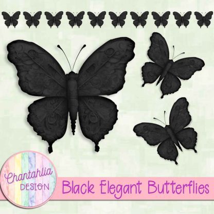 Free black elegant butterflies